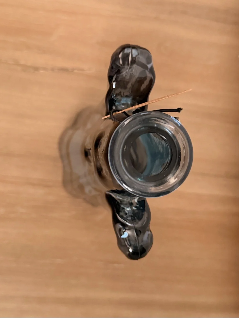 Halloween ghost Smoky Blue depression Glass like Vase